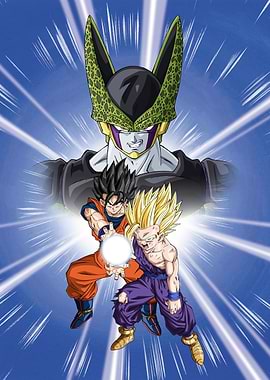 Goku, Gohan and Cell